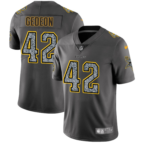 Minnesota Vikings 42 Limited Ben Gedeon Gray Static Nike NFL Men Jersey Vapor Untouchable